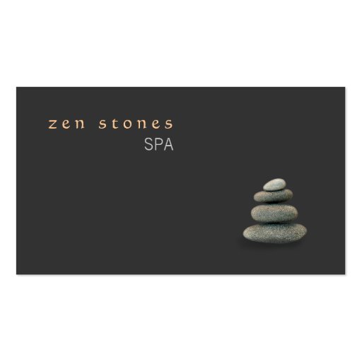 Zen Stones Holistic Healing Arts Wellness Business Card (front side)