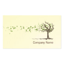 Zen Wind Tree With Leaves Business Card Template business cards