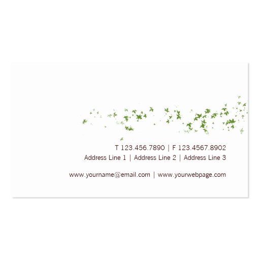 Zen Wind Tree With Leaves Business Card Template (back side)