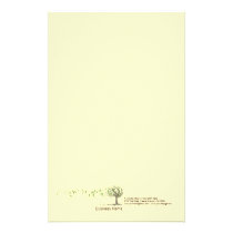 Zen Wind Tree With Leaves Yellow Stationery stationery