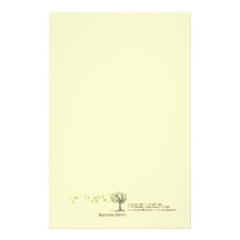 Zen Wind Tree With Leaves Yellow Stationery