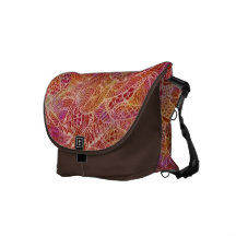 Zentangle colorido en rojos bolsa de mensajería