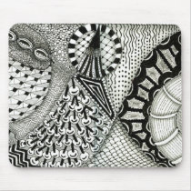 Zentangle Inspired Black & White Mousepad