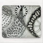 Zentangle Inspired Black &amp; White Mousepad