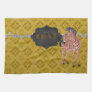 Zenya Gold Damask Rock-n-Roll Love  MoJo Kitchen T Towels