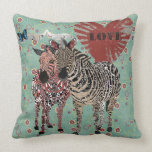 Zenya & Zeb Love Turqoise Floral  Mojo Pillow