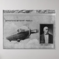 Zeppelin Airship Model 4 & Graf (Count) Zeppelin Print
