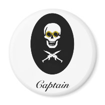 Zeppelin Pirate Captain magnets by CBI_Steampunk Zeppelin Pirate Captain magnets