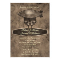 Zeppelin Steampunk Wedding Invitation