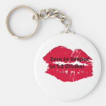Zero to Sexpot in 1.2 Drinks! Hot Lips print Key Chain
