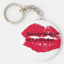 Zero to Sexpot in 1.2 Drinks! Hot Lips print Keychain