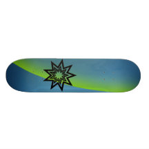 Zerodraline Green-Blue Aurora Skate Board Deck