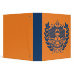 Zeta Zeta Zeta Fraternity Crest - Navy/Orange Vinyl Binder