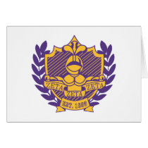Zeta Zeta Zeta Fraternity Crest - Purple/Gold Greeting Card