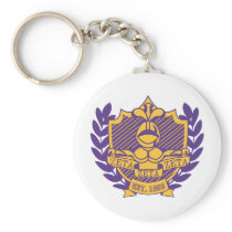 Zeta Zeta Zeta Fraternity Crest - Purple/Gold Keychains