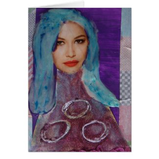 Zetti Girl, The Blue Haired Girl, Birthday Card