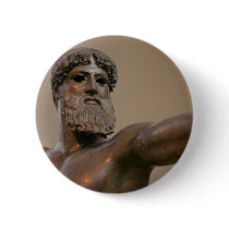 Zeus bronze statue in Athens Greece Button