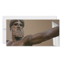 Zeus bronze statue in Athens Greece Custom Photo Card