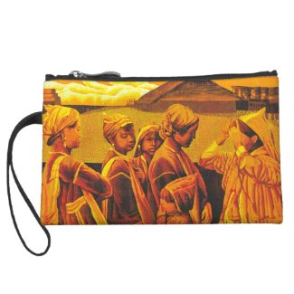 Zhang Xiaochun Dialog In The Dusk chinese art Wristlet Purse