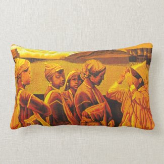 Zhang Xiaochun Dialog In The Dusk chinese art Throw Pillows