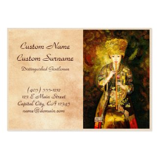Zhangbo Hmong Culture Girl is Piping chinese lady Business Card Templates