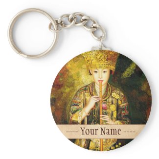 Zhangbo Hmong Culture Girl is Piping chinese lady Key Chain