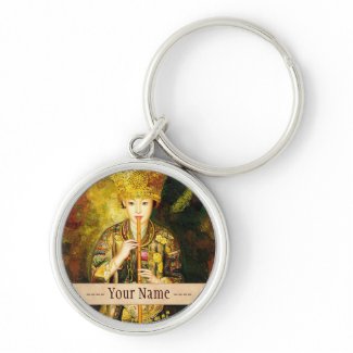 Zhangbo Hmong Culture Girl is Piping chinese lady Key Chains