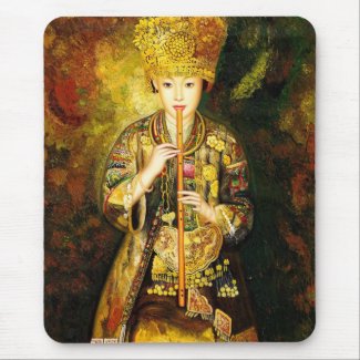 Zhangbo Hmong Culture Girl is Piping chinese lady Mousepad