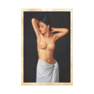 Zhangbo Nude Virgin with Sun woman act Canvas Print