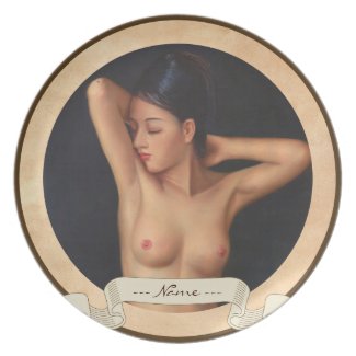 Zhangbo Nude Virgin with Sun woman act Party Plate