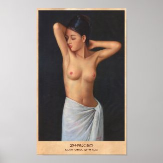 Zhangbo Nude Virgin with Sun woman act Print