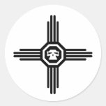 zia skull 1 round sticker