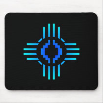 Zia Sun Sign Blue Mousepads