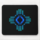 Zia Sun Sign Blue Mousepads