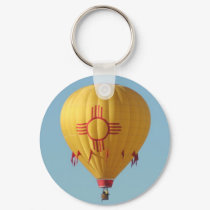 Zia Sun Symbol Hot Air Balloon Keychain