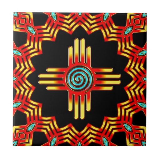 Zia sun Zia Pueblo New Mexico Tile Zazzle