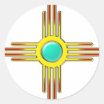 Zia sun - Zia Pueblo - strength symbol Round Stickers