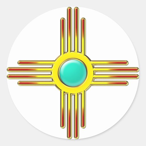 Zia Sonne Zia Pueblo Kraft Symbol Runde Aufkleber Zazzle