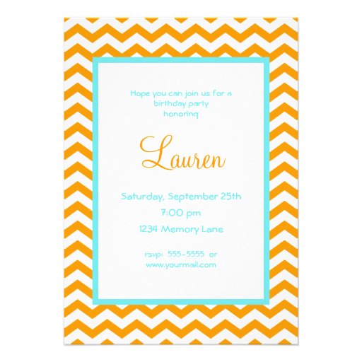 Zig Zag Birthday Party Invitation