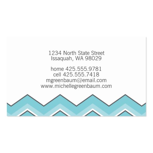 Zig Zag Calling Card Business Card Templates (back side)