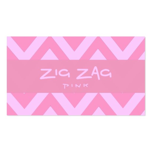 Zig Zag Pink Business Card Template (front side)