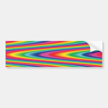 Zig Zag Psychedelic Rainbow Pattern Bumper Sticker