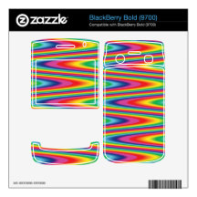 Zig Zag Psychedelic Rainbow Pattern BlackBerry Bold Decals