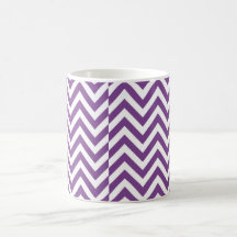 Zig Zag Purple and white striped Template Pattern Mug