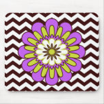 Zig Zag & Purple Flower Mouse Pad mousepads