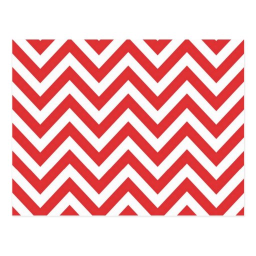 Zig Zag Striped Red White Pattern Qpc Template Postcard | Zazzle