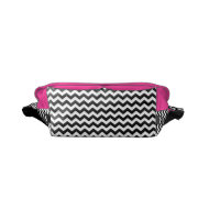 ZigZag Black White & Pink Monogram Messenger rickshawmessengerbag
