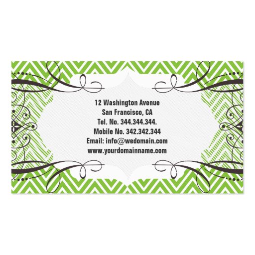 Zigzag Cheveron Pattern Business Cards (back side)