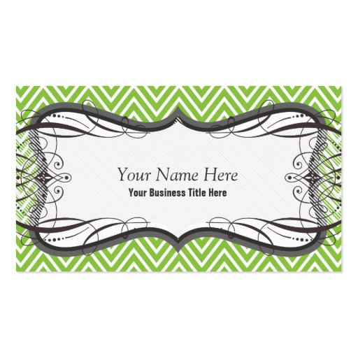 Zigzag Cheveron Pattern Business Cards (front side)