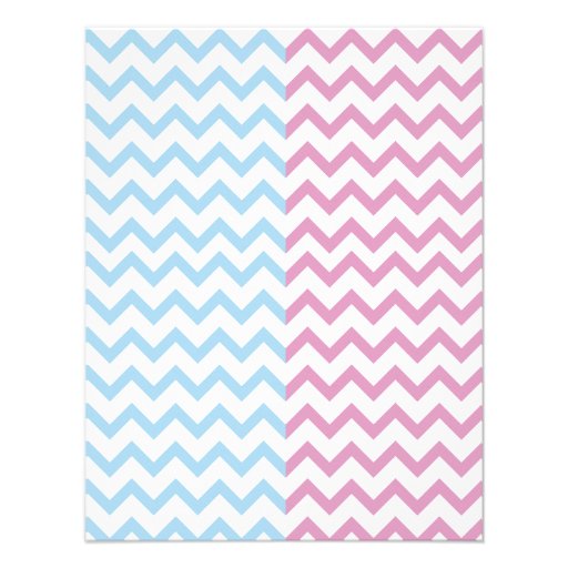 Zigzag Chevron Gender Reveal Party Invitation